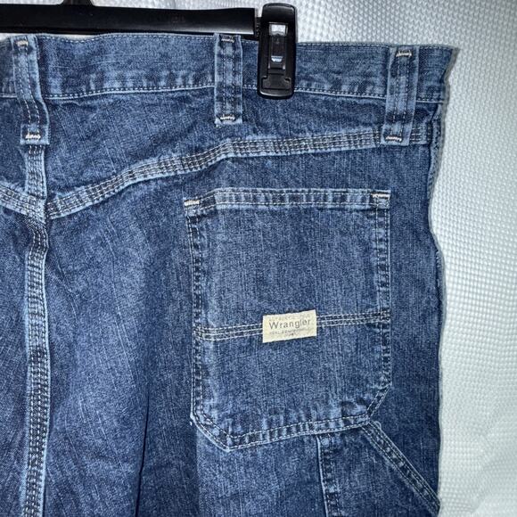 Size 42 Men’s Wrangler Carpenter Jean Shorts Blue Denim 64WC2ZD 10" Inseam NWT - Picture 8 of 14